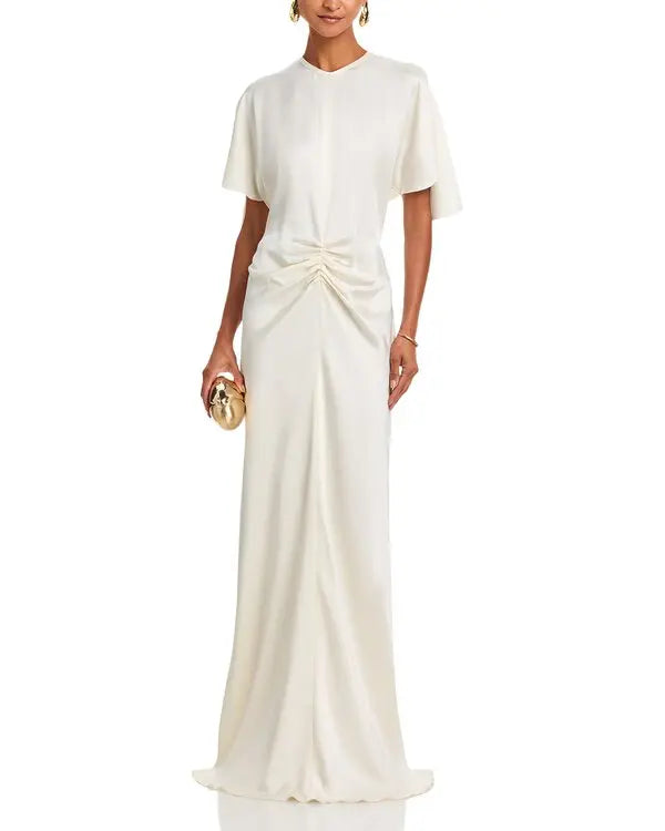 Vestido Drapeado Isabella In Ivory