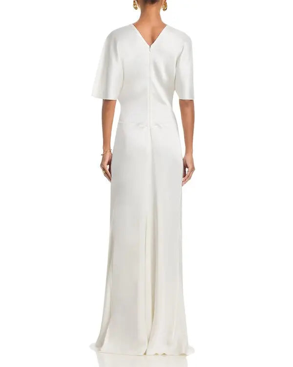 Vestido Drapeado Isabella In Ivory