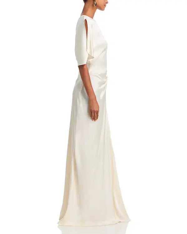 Vestido Drapeado Isabella In Ivory